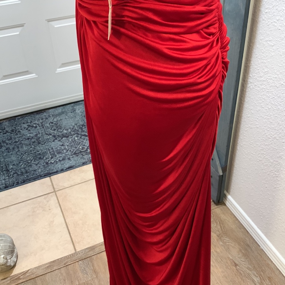 Antonio Melani Red Maxi Dress - semi formal - size Med. - Goddess Style - Picture 14 of 15